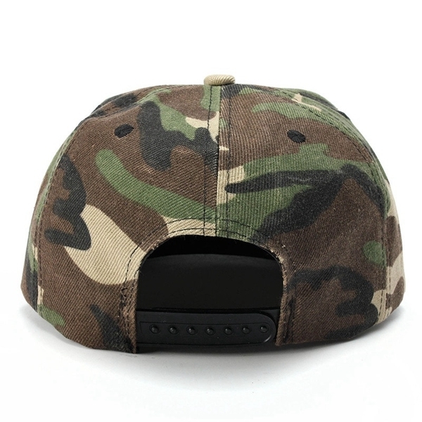 Unisex Camo Canvas Grün Grau Camouflage Baseball Cap Verstellbarer Hip-Hop Hut Flach Snapback