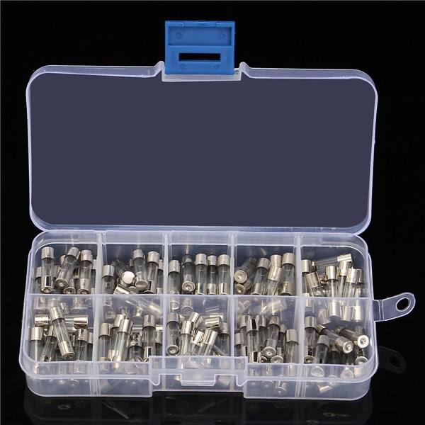Excellway® FT01 100Pcs 5x20mm Schnell-Blas-Glasröhren-Sicherung Verschiedene Kits 0.25 - 6A
