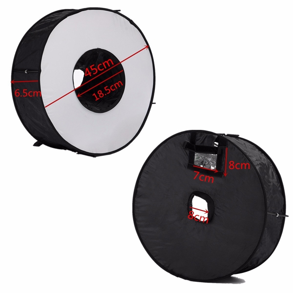 45cm Magnetic Easy-Fold Makro Ring Rund Runde Softbox für Speedlite Taschenlampe