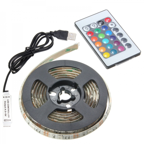 50/100/150 / 200cm TV Hintergrundbeleuchtung Kit USB LED Streifen Licht RGB Lampe + IR entfernt