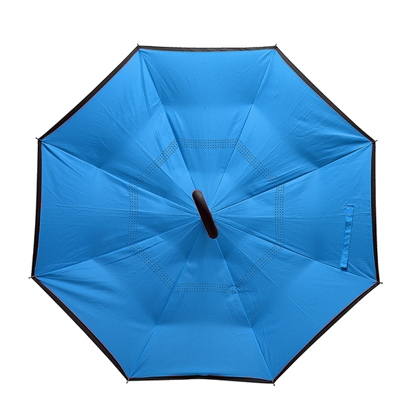 KCASA UB-1 Kreativ Reverse Doppelte Schichten Regenschirm Falten Umgekehrter Winddichter Auto Stehender Regenschutz