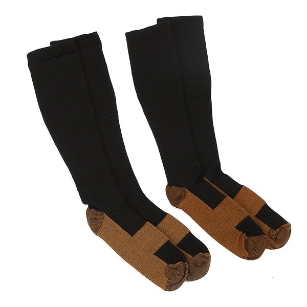 2pcs Unisex Kupfer Infundiertes Varizen Kompression Auf Socken Antiermüdung
