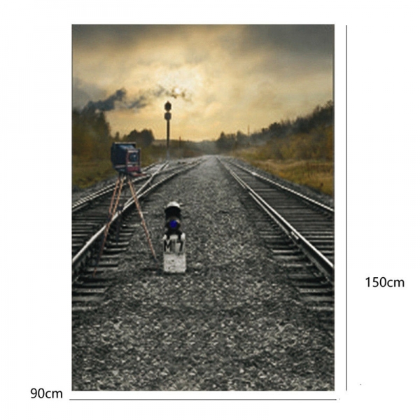 Zug Straßenbahngleis Kamera Thema Fotografie Hintergrund Tuch Hintergrund
