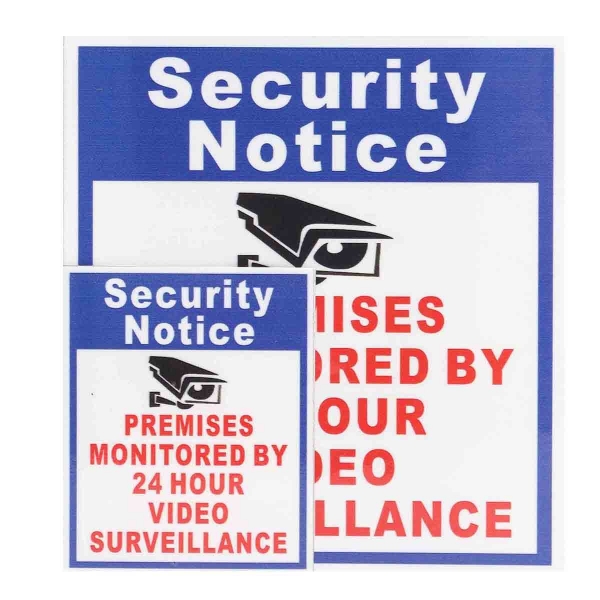 5X Geschützten Räumlichkeiten von 24 Stunden Videoüberwachung Zeichen Aufkleber Überwachungskamera