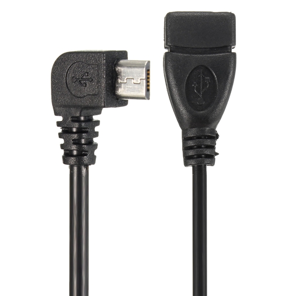 90 Grad Rechter Engel OTG Micro USB B Mann zum USB 2.0 Frau Daten Gebühren Kabel Adapter