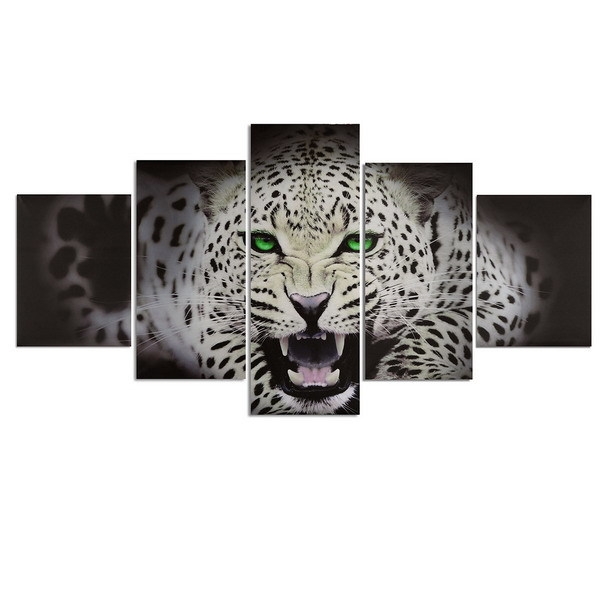 5PCS Segeltuch Anstrich Gepard moderne abstrakte Abbildungs Wand Dekoration