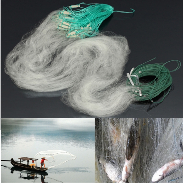 30M x 1.2M Klares weißes Fischerei Fang Fall Monofilament Kiemen Netz Nylon Seidennetze