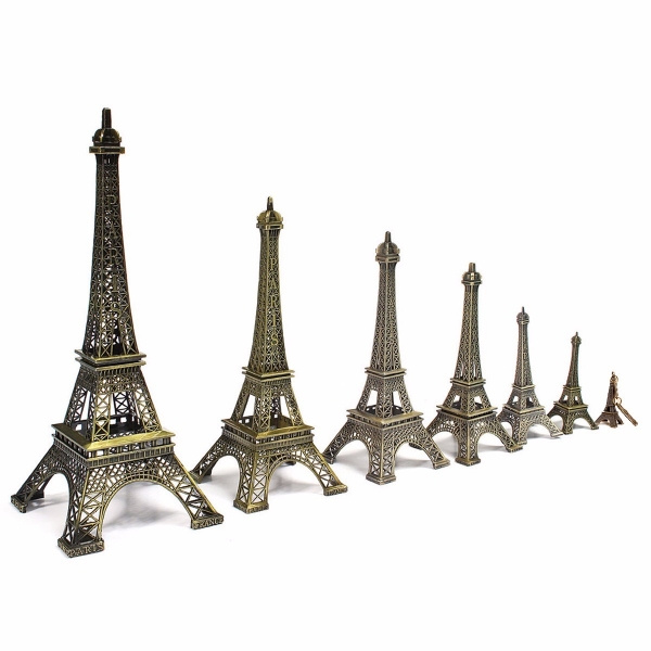 Bronze Ton Paris Eiffelturm Figur Statue Weinlese vorbildliche Dekor Legierung 4 Größen