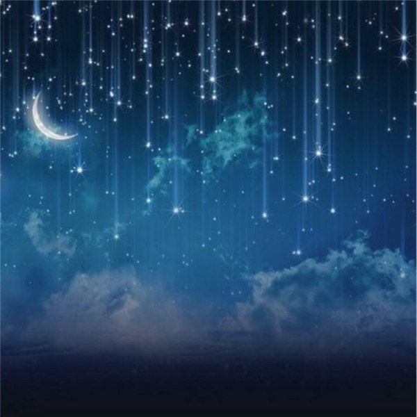 Star River Moon Nachtaufnahme Studio Vinyl Hintergrund Kulisse Sky 10x10FT