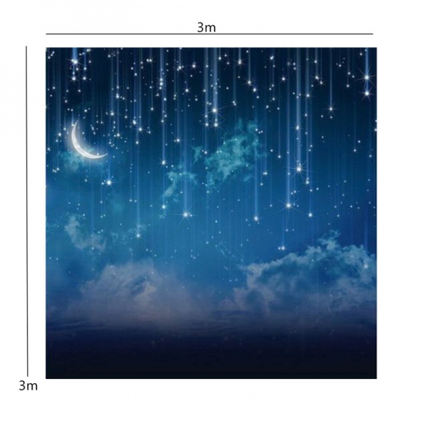 Star River Moon Nachtaufnahme Studio Vinyl Hintergrund Kulisse Sky 10x10FT