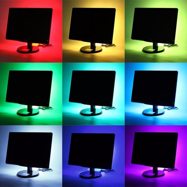 1M 2M 3M 4M USB 5V 5050 60SMD / M RGB LED Streifen-Licht-Fernsehapparat-rückseitige Beleuchtung Satz + 24Key Fernbedienung