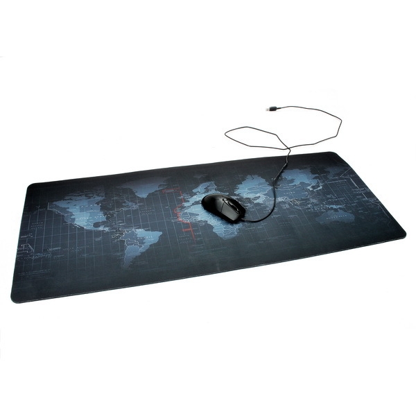 900x400x3mm Übergroße dickere rutschfeste Unterseite Weltkarten-Mausunterlage Matte für Laptop-Computer