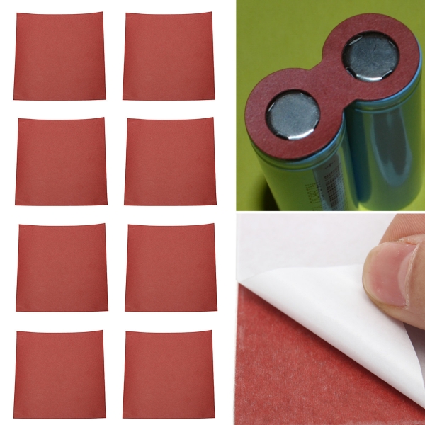 8Pcs DIY rotes Fisch-Kleberpapier für elektrische 18650 Batterie-isolierende Abdeckung
