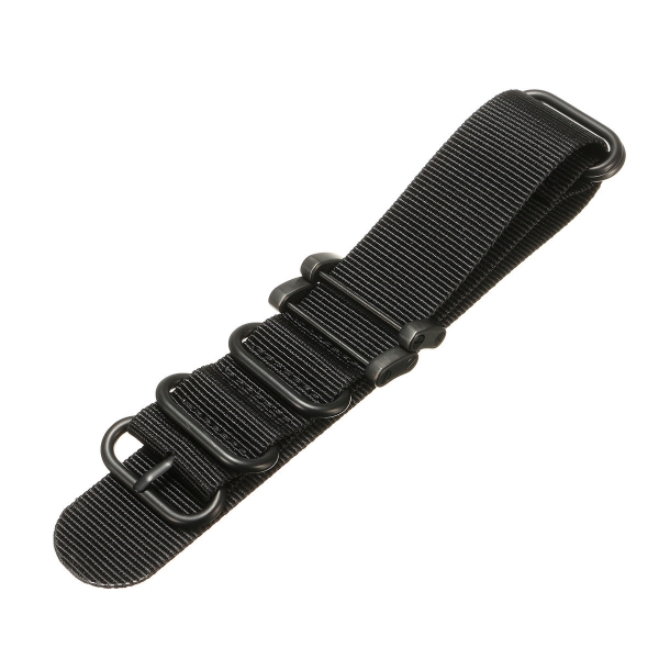 Nylon Klettern Armband Armband Schwarz 5-Ring Lugs Adapter Für Suunto Core