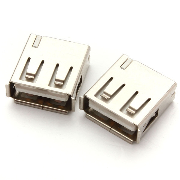 10Pcs USB2.0 Art-A Stecker 4 Pin-weibliche Adapter-Verbindungsstück-schwarze Plastikabdeckung