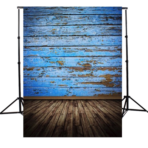 3X5FT Retro Holzboden Blue Board Studio Foto Fotografie Hintergrund Backdrop