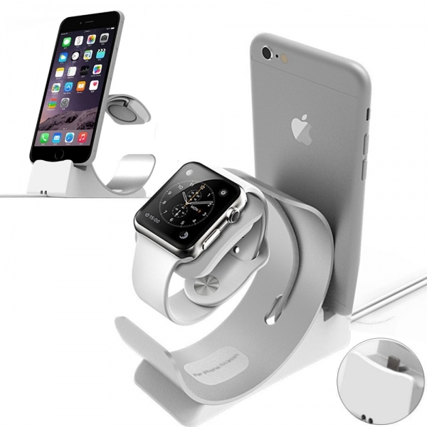 Archee 2 in 1 Aluminum Alloy Charging Stand Holder for Apple iWatch iPhone