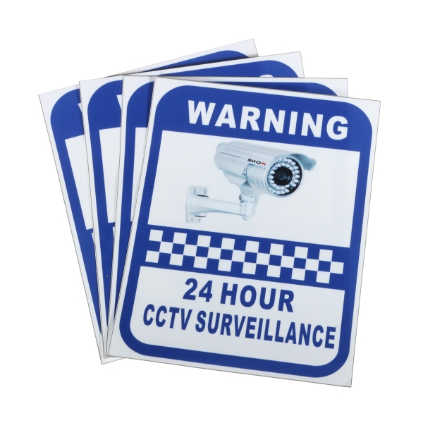 4xCCTV Kamera Warnung Aufkleber Surveillance Vinyl Aufkleber Video Sicherheit Zeichen Neu