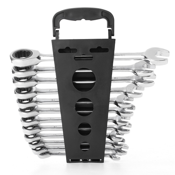 12Pcs 45 # Stahl CRV reversible Kombination Ratcheting Schraubenschlüssel Schraubenschlüssel Set