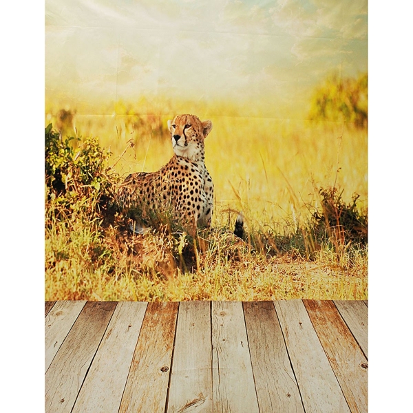 5x7ft Vinyl Liebe Holzboden Cheetah Kinder Thema Backdrop Fotografie Foto Prop