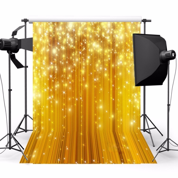 5x7FT Gold Glitter Vinyl Studio Fotografie Backdrop Requisiten Foto Hintergrund