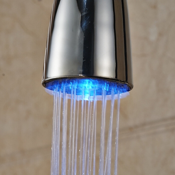 LED Küchenspüle Wasserhahn schwarz verchromt Kalt Hot Pullout Spray Wasserhahn Mixer Hähne
