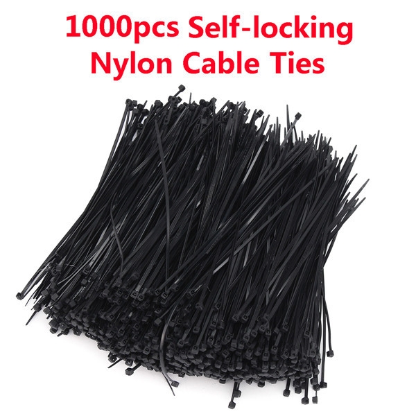 1000pcs 4 * 200mm Selbstverriegelnde Nylon Plastic Zip Trim Wrap Netzwerk Kabel Loop Krawatten Wire