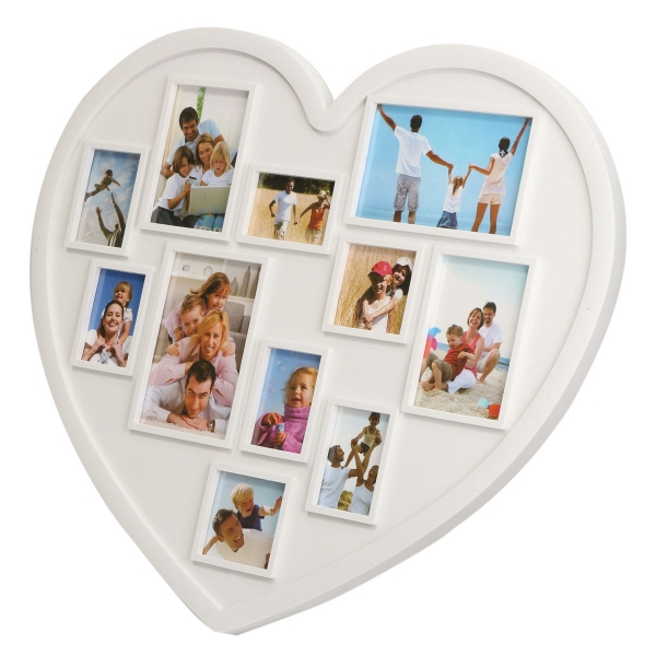 11 Bilder Herzform Familienfoto Rahmenhalter Wand hängende Bilddekoration