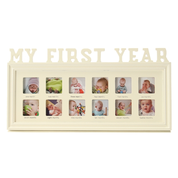 MEIN ERSTES JAHR Foto-Rahmen 12 Monate Baby-multi Bild-Anzeigen-Jahrestags-Geschenk