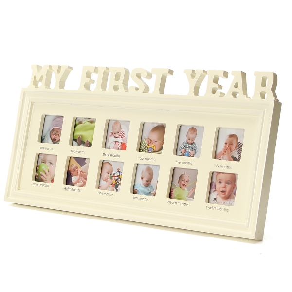 MEIN ERSTES JAHR Foto-Rahmen 12 Monate Baby-multi Bild-Anzeigen-Jahrestags-Geschenk