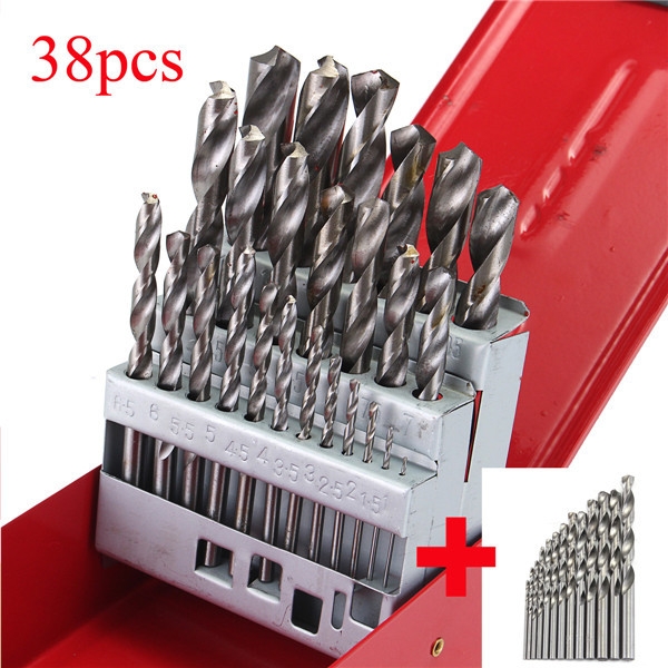 38pcs 1-13mm HSS-Spiralbohrer-Satz mit Fall
