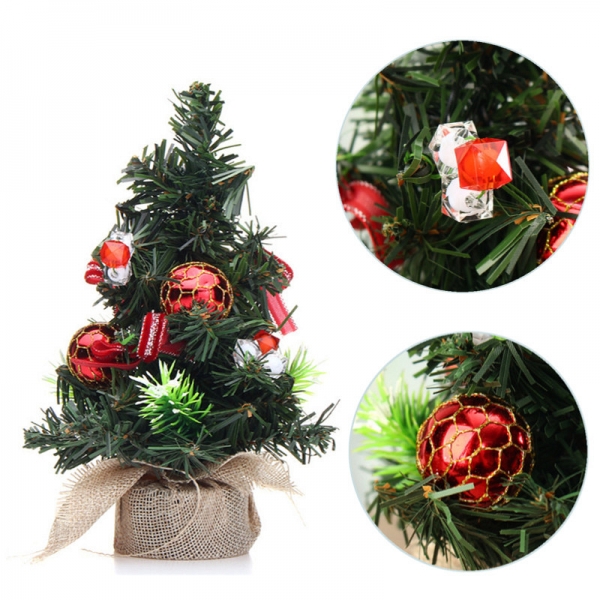 Weihnachten Home Party Dekorationen Zubehör Mini Weihnachtsbaum mit Ornamente Spielzeug