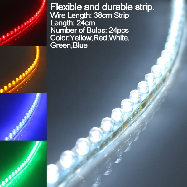 24cm LED Streifen Auto Auto flexible PVC Grill helle Lampenbirne 12v wasserdicht