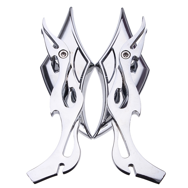 Universal Motorrad 10mm 8mm chrome Blade Flamme Spiegel