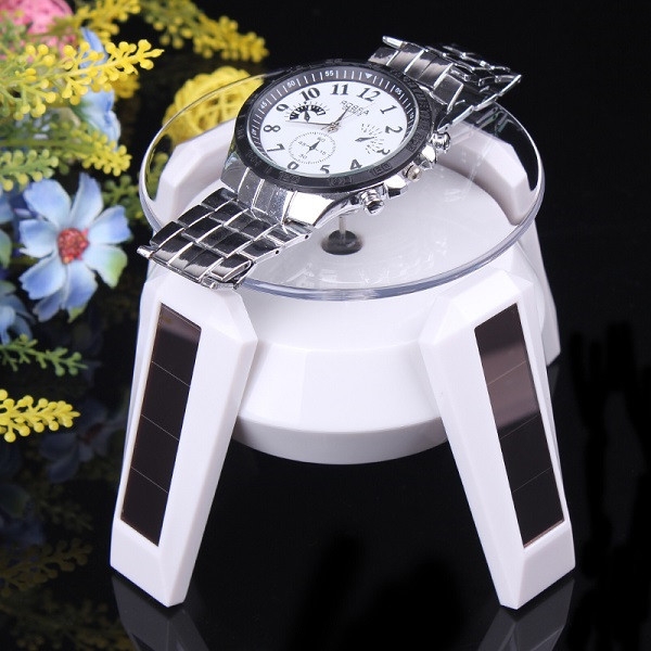 360 Grad Licht solarbetriebene Schmuck drehende Ausstellungsstand Drehplatte