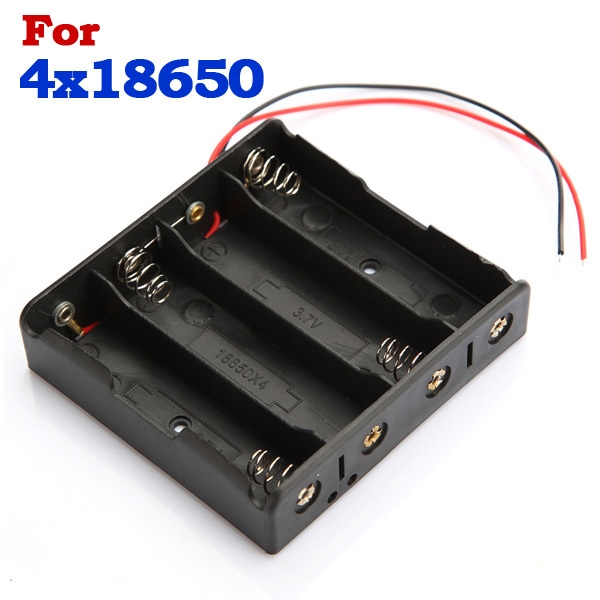 Kunststoff-Batterieaufbewahrungskoffer Kastenhalter für 4 x 18650 Akku