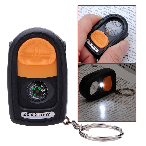 20x 21mm Magnifying Glass Eye Loupe LED Licht Mini Compass