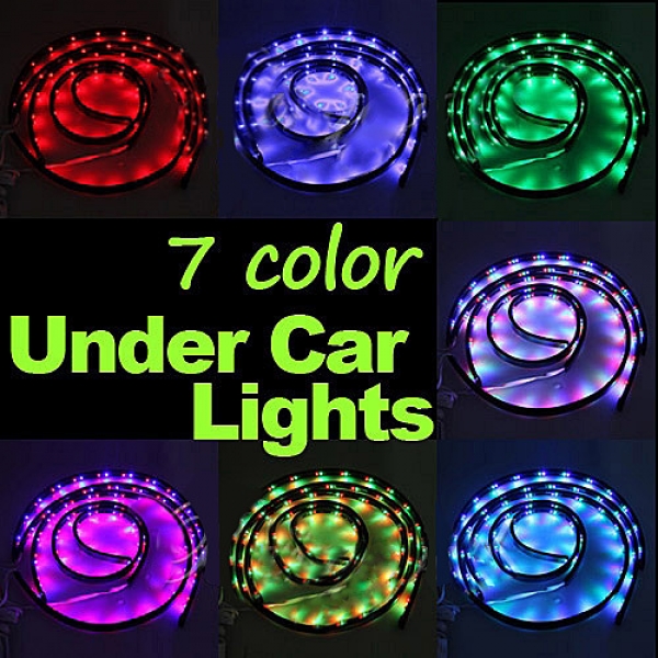 7 Farbe LED Under Car Glow Unterboden Remote System Neon Light Kit 