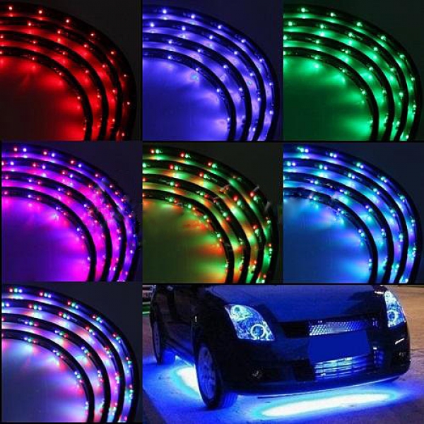 7 Farbe LED Under Car Glow Unterboden Remote System Neon Light Kit 