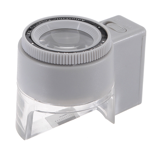 8X LED Brennweite einstellbare Lese Taschen Skala Vergrößerungsglas