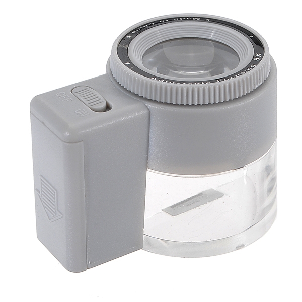 8X LED Brennweite einstellbare Lese Taschen Skala Vergrößerungsglas