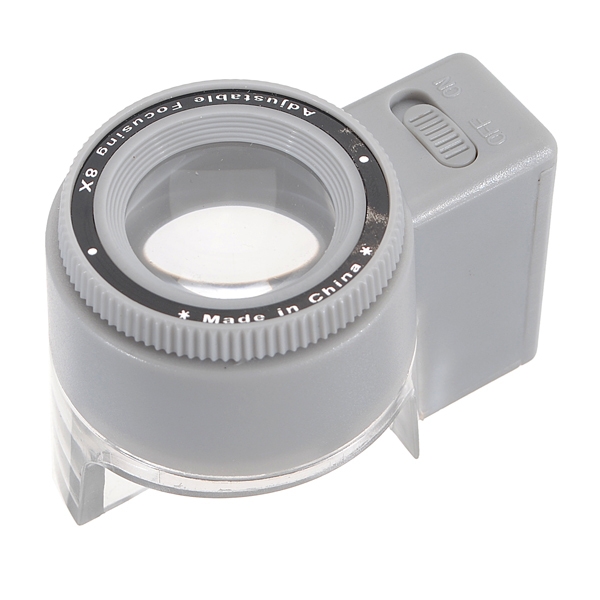 8X LED Brennweite einstellbare Lese Taschen Skala Vergrößerungsglas
