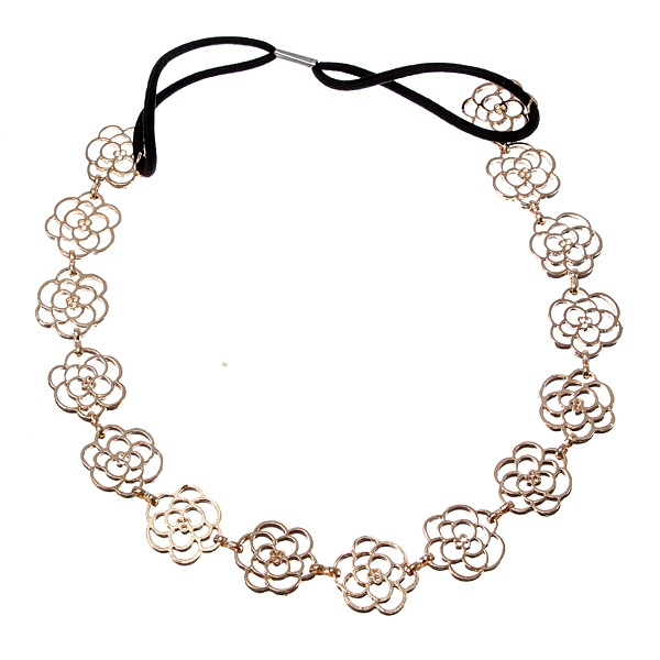 Schöne Exquisite aushöhlen Rosen Blume Hairband Stirnband Headhoop