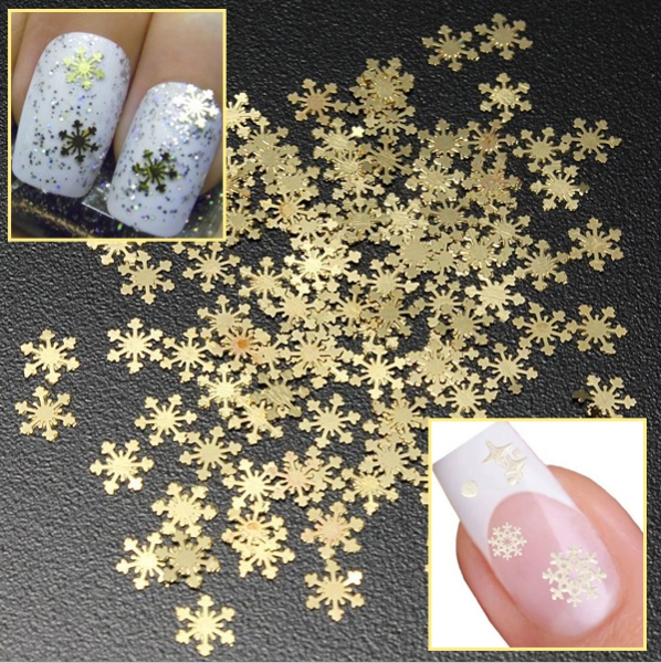 100pcs Weihnachtsweihnachtsschneeflocke Nagel Kunst Dekoration Aufkleber