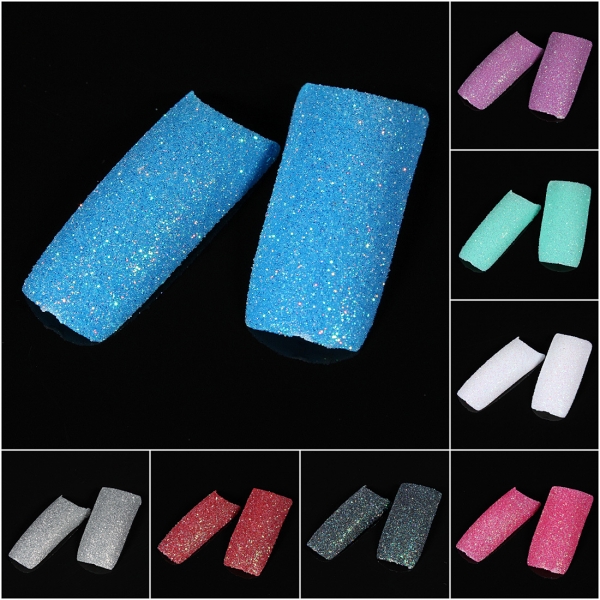 100pcs Stunning Glitter Scheibe Falsch Französisch Acrylnagel Spitzen