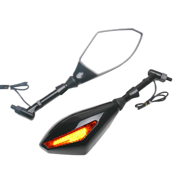 Drehen Sie Motorrad Schwarz  Licht LED Seitenspiegel 10mm Installations Schrauben