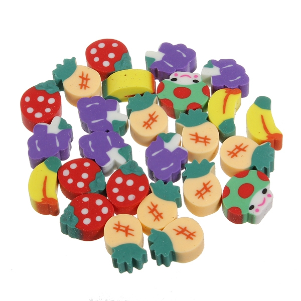 50pcs Frucht Gummi Radiergummi Set Erdbeere Kind Kind Geschenk Spielzeug