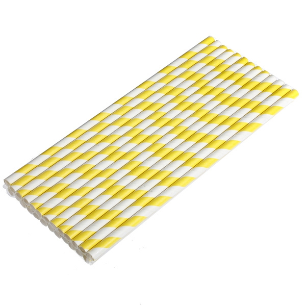 25 PCS Bunte Papier Biologisch abbaubare Trinkhalme 