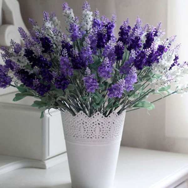 10 Hauptbukett schöne künstliche Lavendelseidenblumen