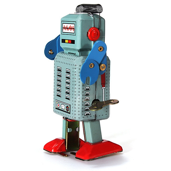 Clockwork Windup Metall Walking Tin Toy Robot Retro scherzt Geschenk